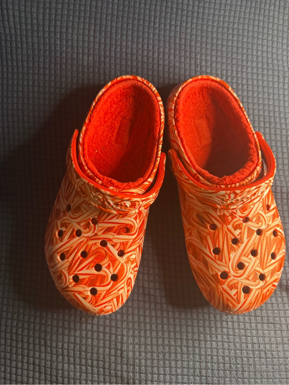 CROCS Red Candy cane Lined Clogs